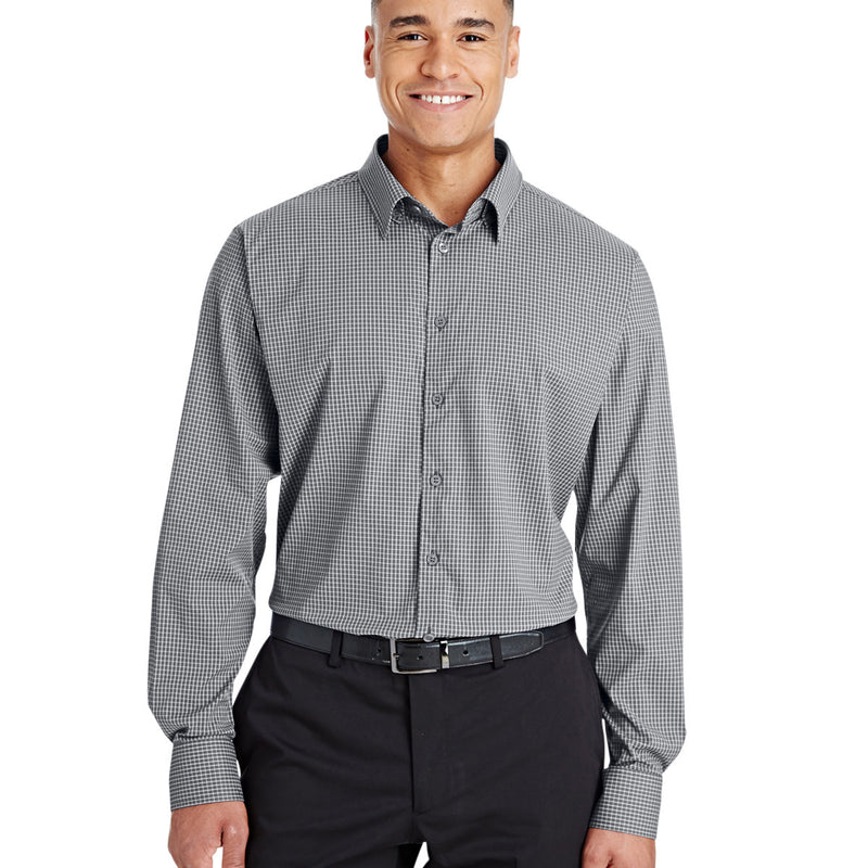 CrownLux Performance® Men's Tonal Mini Check Woven Shirt