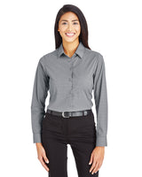 CrownLux Performance® Ladies' Tonal Mini Check Woven Shirt