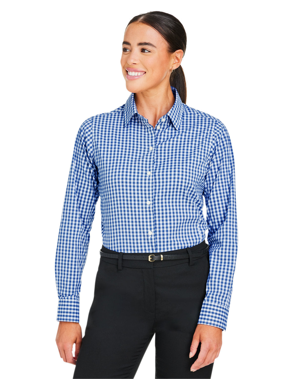 CrownLux Performance® Ladies' Gingham Shirt