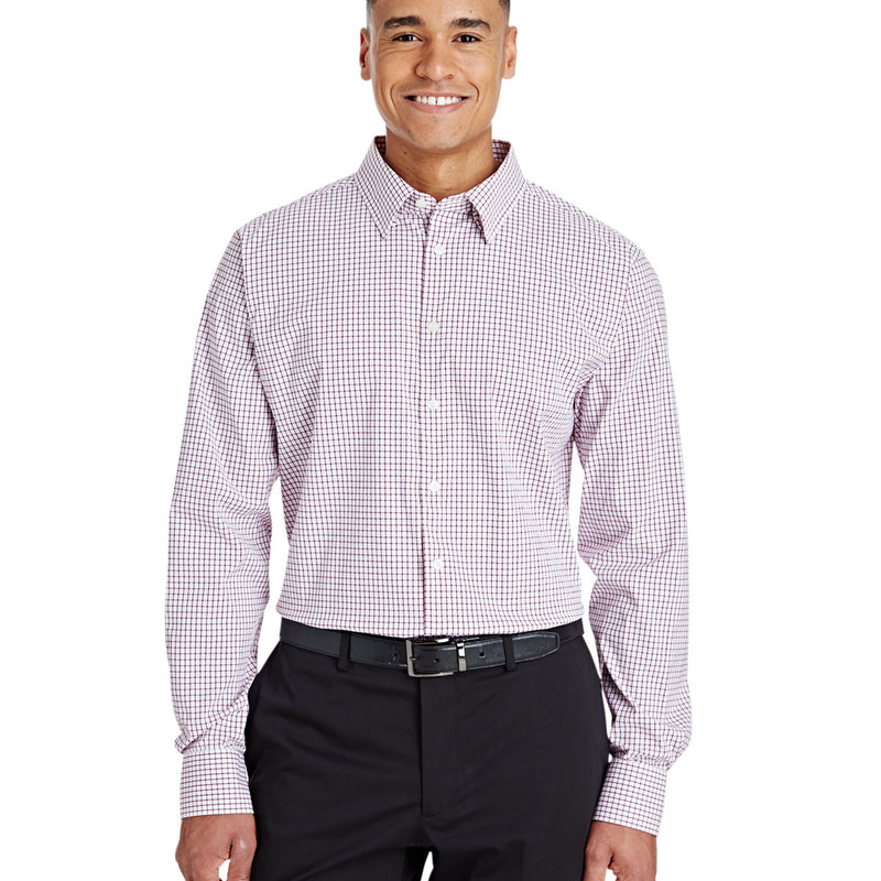 CrownLux Performance® Men's Micro Windowpane Woven Shirt