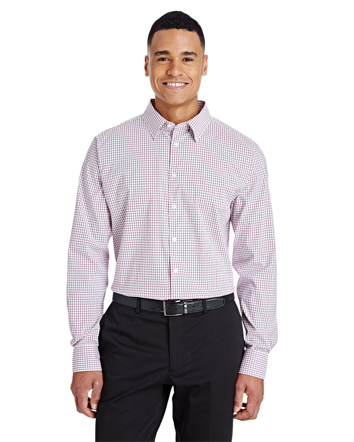 CrownLux Performance® Men's Micro Windowpane Woven Shirt