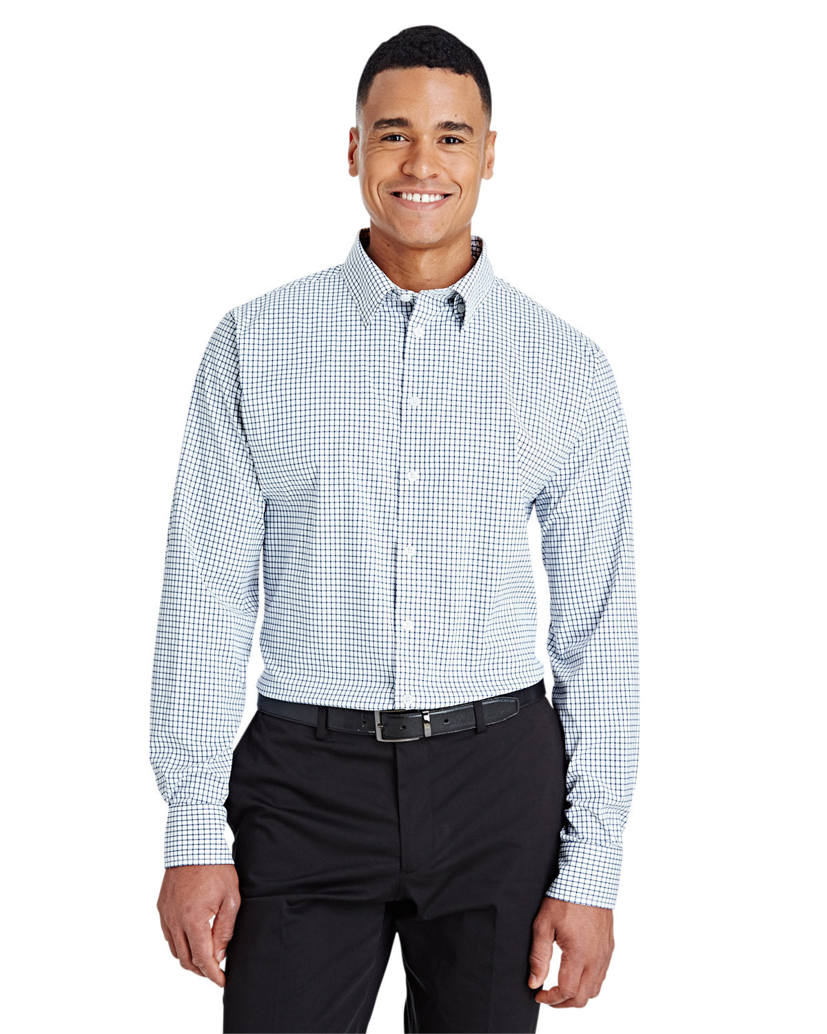 CrownLux Performance® Men's Micro Windowpane Woven Shirt