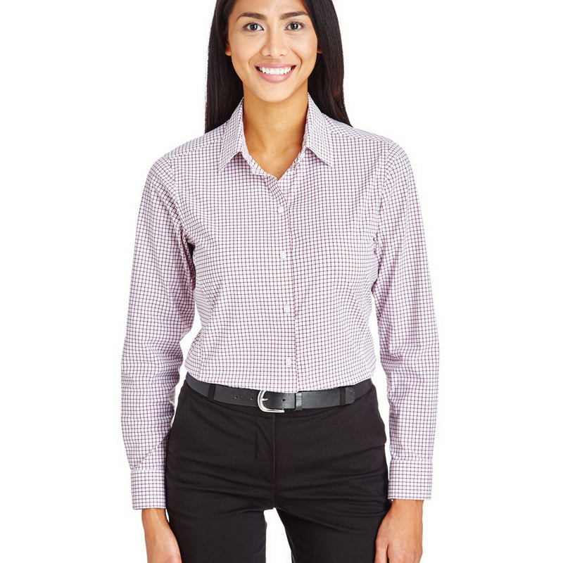 Women's CrownLux Performance Micro Windowpane Woven Dress Shirt