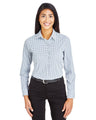 CrownLux Performance® Ladies' Micro Windowpane Woven Shirt