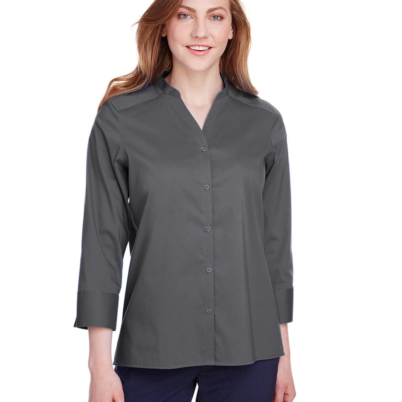 Ladies' Crown Collection® Stretch Broadcloth Three-Quarter Sleeve Blouse