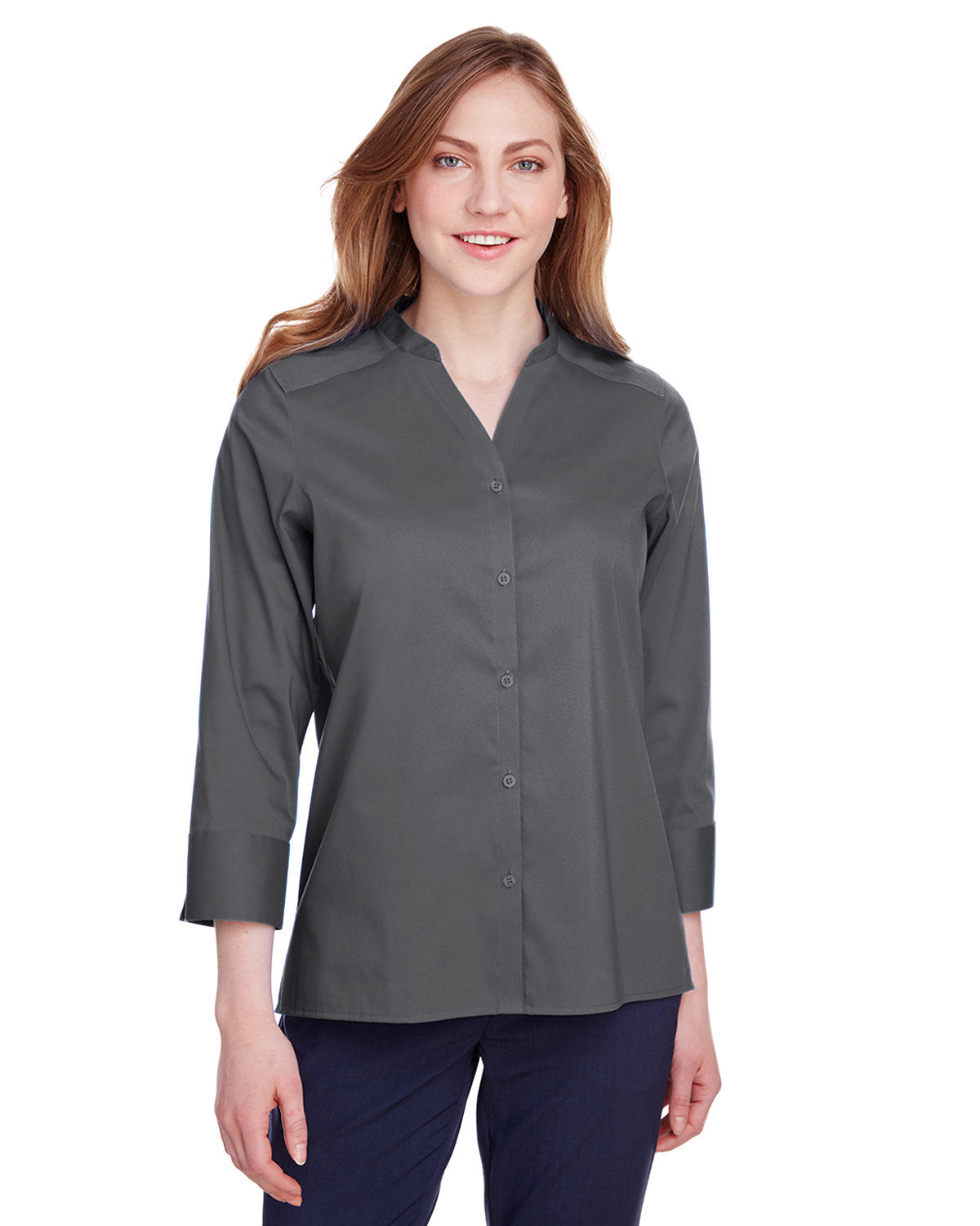 Ladies' Crown Collection® Stretch Broadcloth Three-Quarter Sleeve Blouse