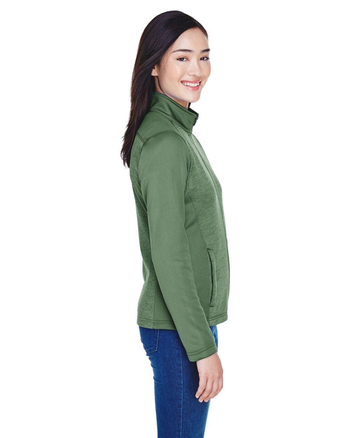 Ladies' Newbury Colorblock Mélange Fleece Full-Zip