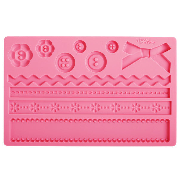 Wilton Silicone Ribbon and Fabric Fondant and Gum Paste Mold - Cake Decorating Supplies