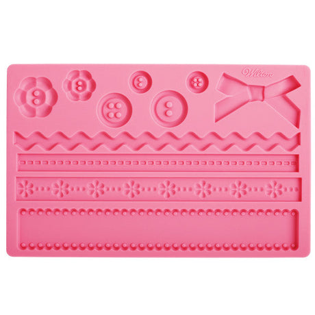 Wilton Silicone Ribbon and Fabric Fondant and Gum Paste Mold - Cake Decorating Supplies