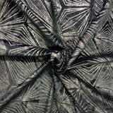 Stretch Velvet Fabric - Diagonal Glittery Design, Plum And Black, 58/60" Width
