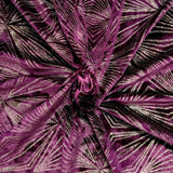 Stretch Velvet Fabric - Diagonal Glittery Design, Plum And Black, 58/60" Width