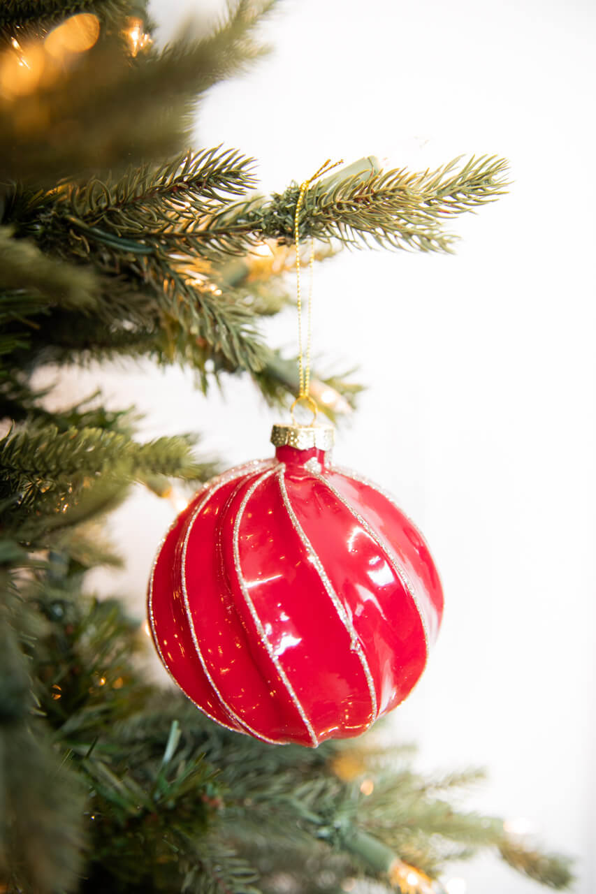 4” Ball Glass Ornament - Set of 4