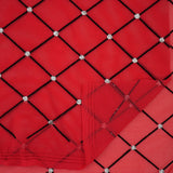 Diamonds Flocked Stretch Mesh