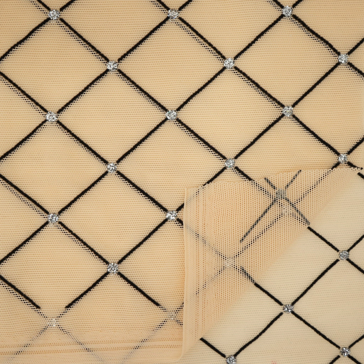 Diamonds Flocked Stretch Mesh