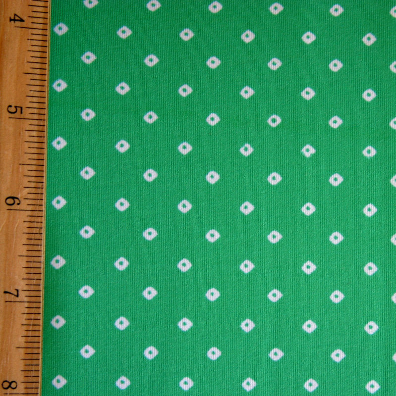 Swim Knit Tiny White Diamonds Bright Green