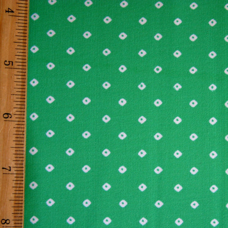 Swim Knit Tiny White Diamonds Bright Green