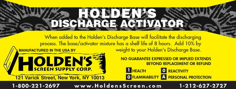 Holden'S Eco-Friendly Water-Based Discharge Screen Printing Inks - Water-Based Discharge Screen Printing Ink, Vibrant Colors for Dark Fabrics, Two-Part System, Heat Set 300°F (Quart)