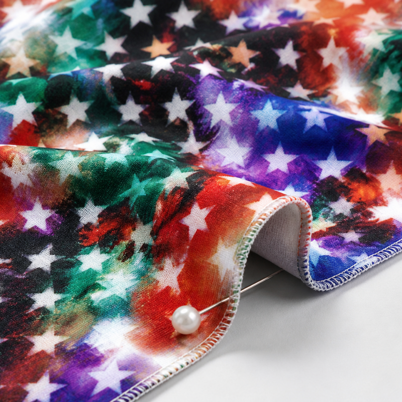 Printed Spandex Disco Star Nylon Tricot