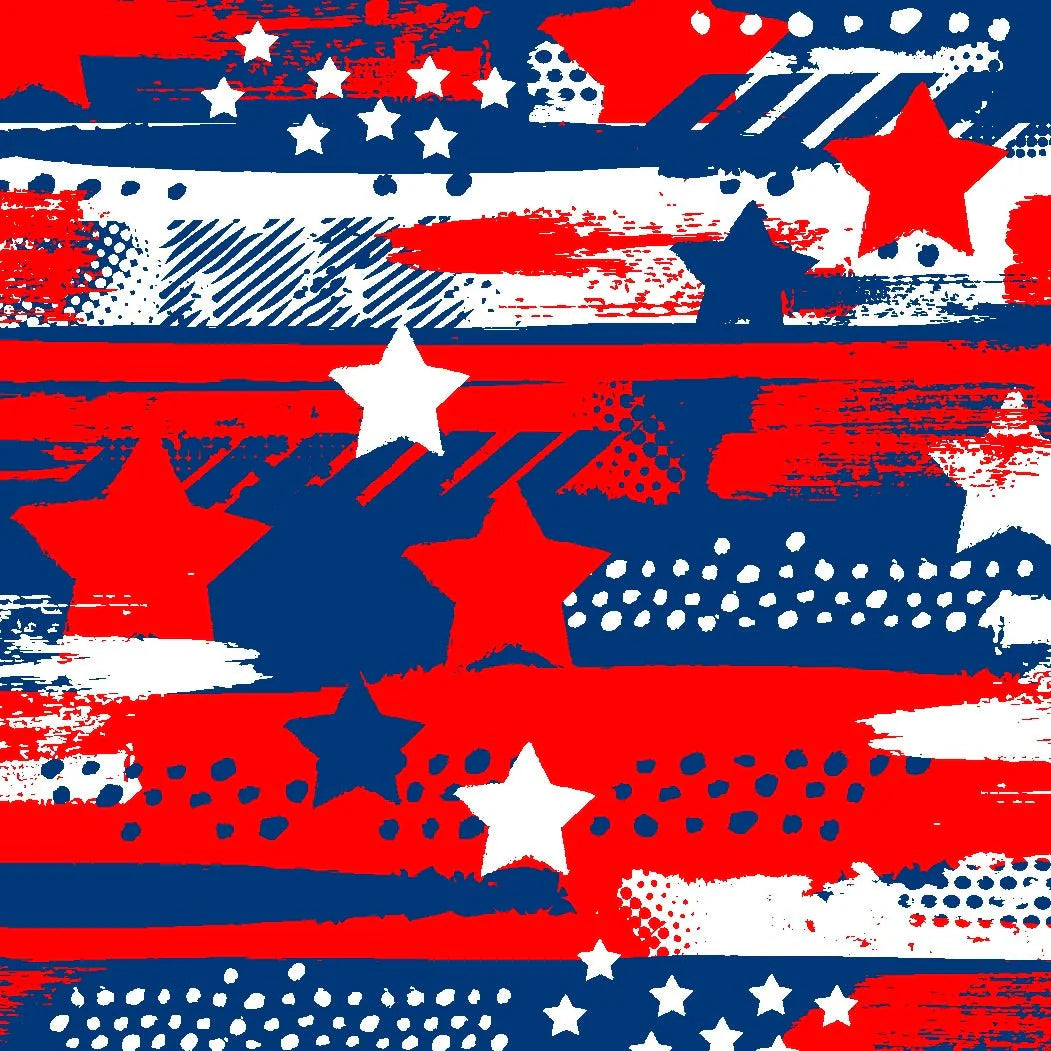 Printed Spandex Patriotic Stars & Stripes