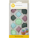 Wilton Green, Blue and Purple Succulent Royal Icing Decorations, 12-Count