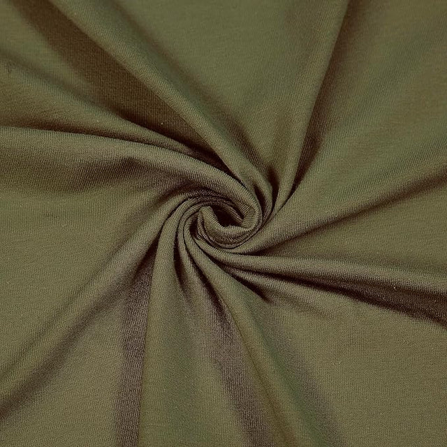 Cotton Spandex Jersey Knit Fabric Olive 4-Way Stretch