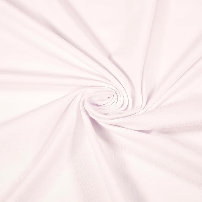 Cotton Spandex Jersey Knit Fabric Ivory 4-Way Stretch