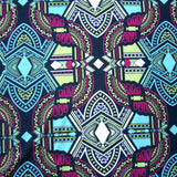 Nylon Lycra Swim Knit Dark Magenta Seafoam Chartreuse Aztec on Charcoal Black