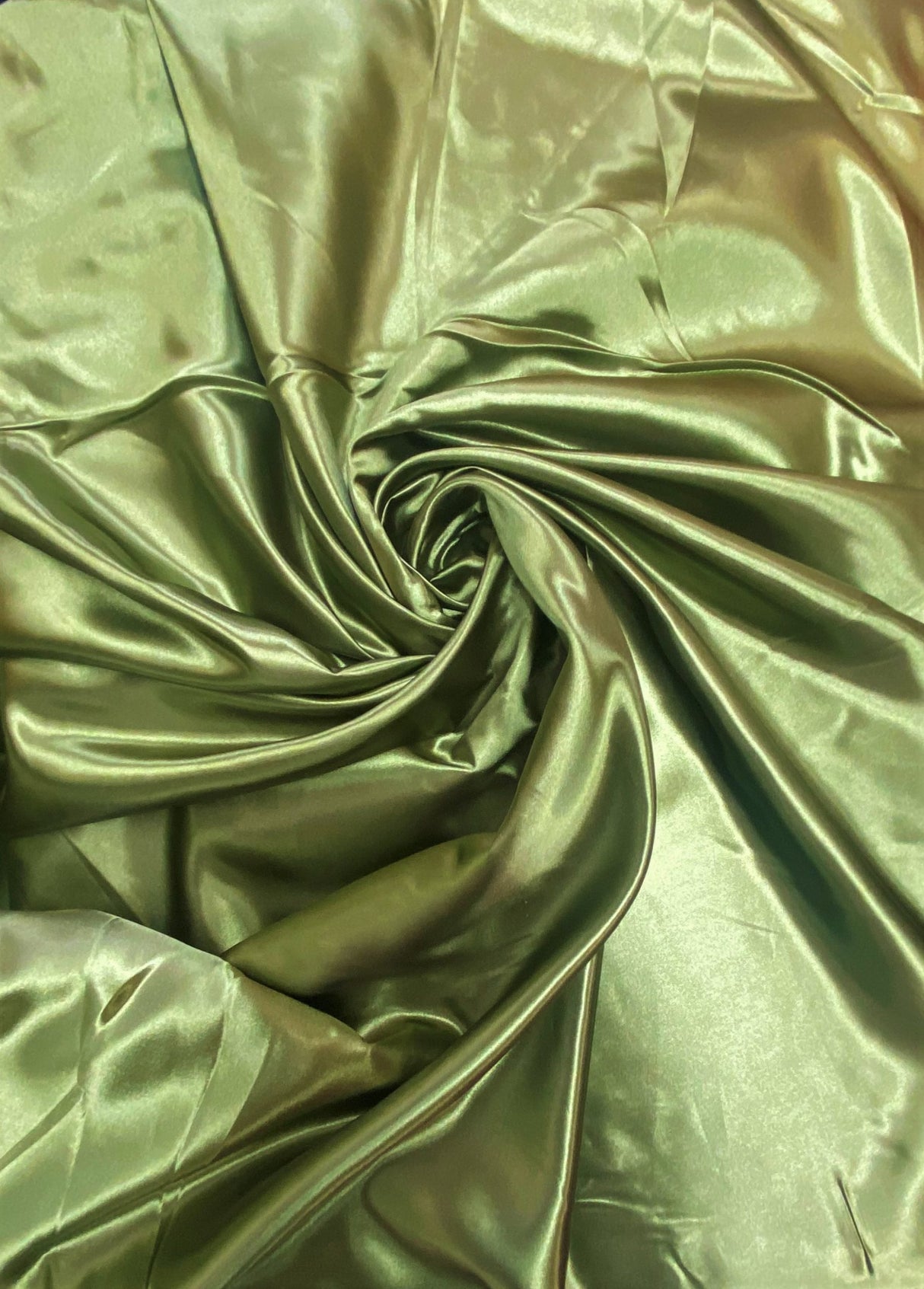 Dark Sage Polyester Bridal Satin Fabric - Dark Sage, 58"-60" Wide (1 Yard)