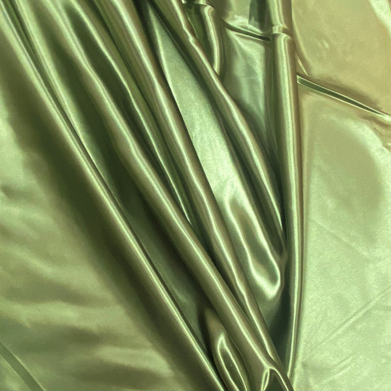 Dark Sage Polyester Bridal Satin Fabric - Dark Sage, 58"-60" Wide (1 Yard)