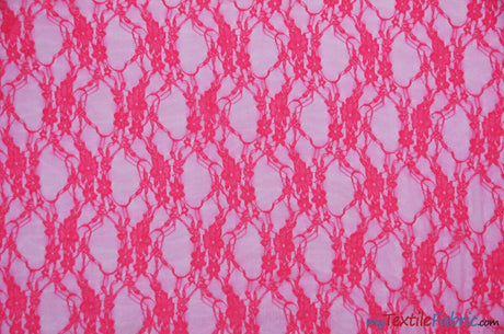 Giselle Floral Lace Polyester Spandex Fabric - Sheer Vintage Stretch Lace, 58/60" Width, Multiple Colors (1 Yard)