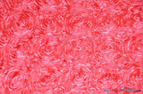 Rosette Satin Polyester Fabric - 3D Satin Floral Embroidery, 52/54" Width (Yards, Bolts, Sample Swatch)
