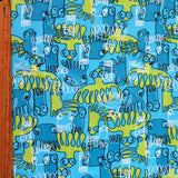 Microfiber Boardshort Fabric Doodle Octopus