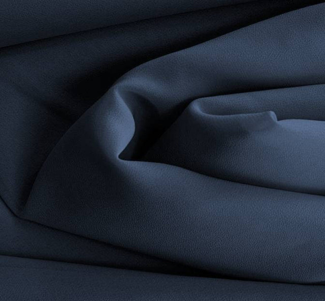 Double Georgette Polyester Fabric - Navy, Semi-Sheer, 44/45" Width (1 Yard)