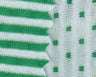 1 Yard Green White Double Knit Reversible Stripe Dot Fabric 54 Inch Width
