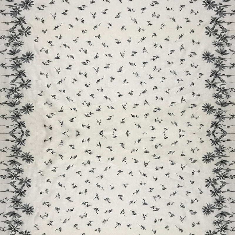 Linen Double Border Floral Print Fabric