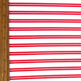 Swim Knit Nylon Spandex Double Red and White Stripe By The Yard