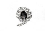 Rhinestone Love Brooch Crystal 2" x 2.50"