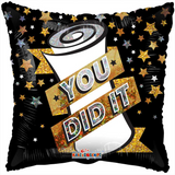 Graduation Foil Balloon - 18 inch You Did Diploma Holographic