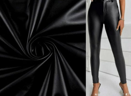 Black 2-Way Stretch Faux Leather