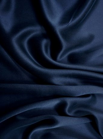 Navy Stretch Silk Satin