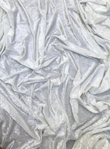 Stretch Crushed Velvet White