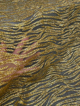 Gold Glitter Abstract Design Lace