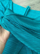 Stretch Knit Pleated Teal