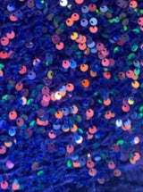 Iridescent Sequin on Velvet Blue