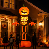 12 ft Inflatable Pumpkin Skeleton Reaper with LED Lights