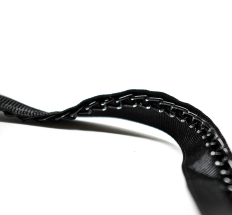 Ribbon with Black Chain Black Grosgrain 0.63"