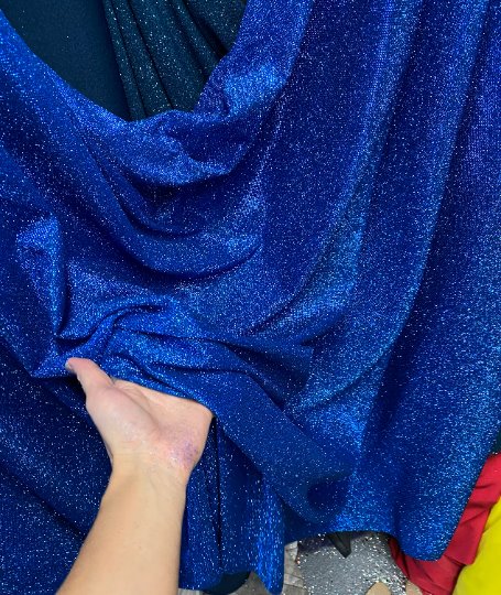 Royal Blue Stretch Lurex Jersey Knit