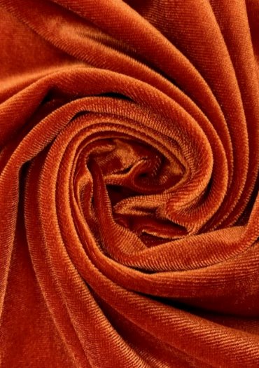 Stretch Velvet Burnt Orange