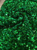 Stretch Sequin on Velvet Emerald Green