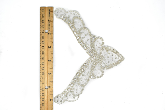 Rhinestone Iron-On Applique V-Shape 7.25 x 5.50